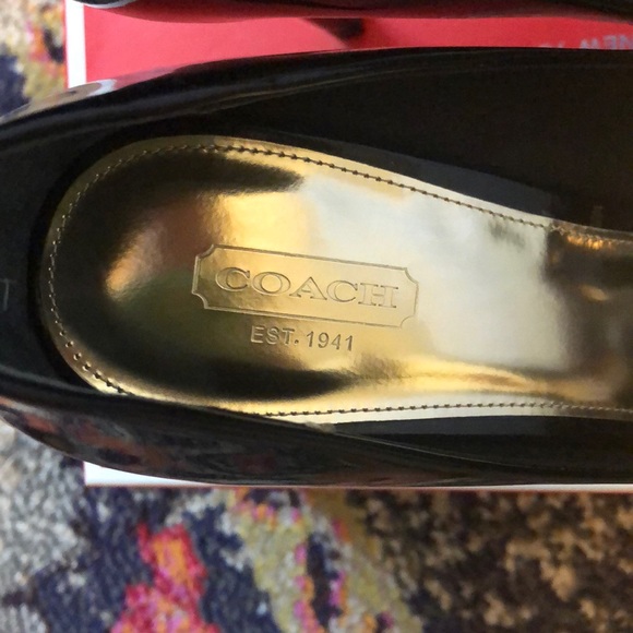 NWT! Coach Starla Black Patent Leather Heels - Picture 3 of 5